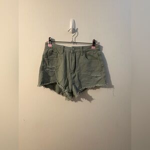SHEIN Light Green Denim Shorts Size 4